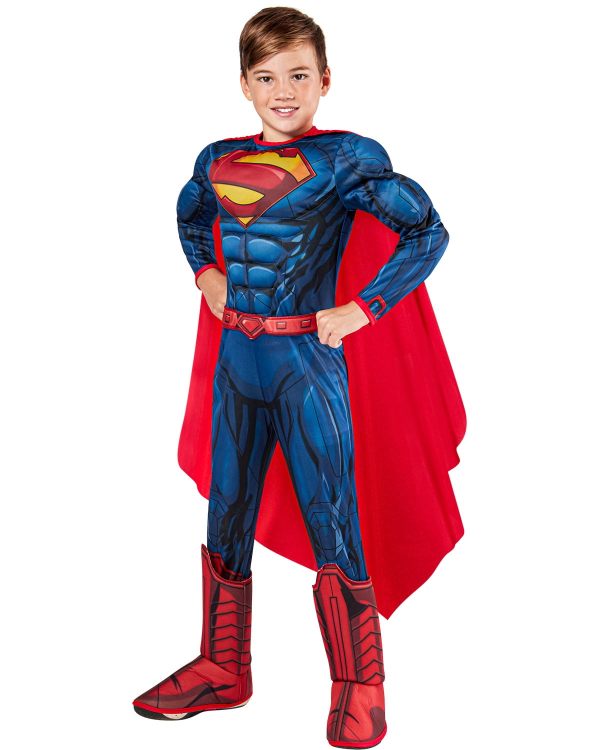 DC Comics Superheroes Superman Deluxe Muscle Chest Costume for Kids by Rubies, Boys Medium