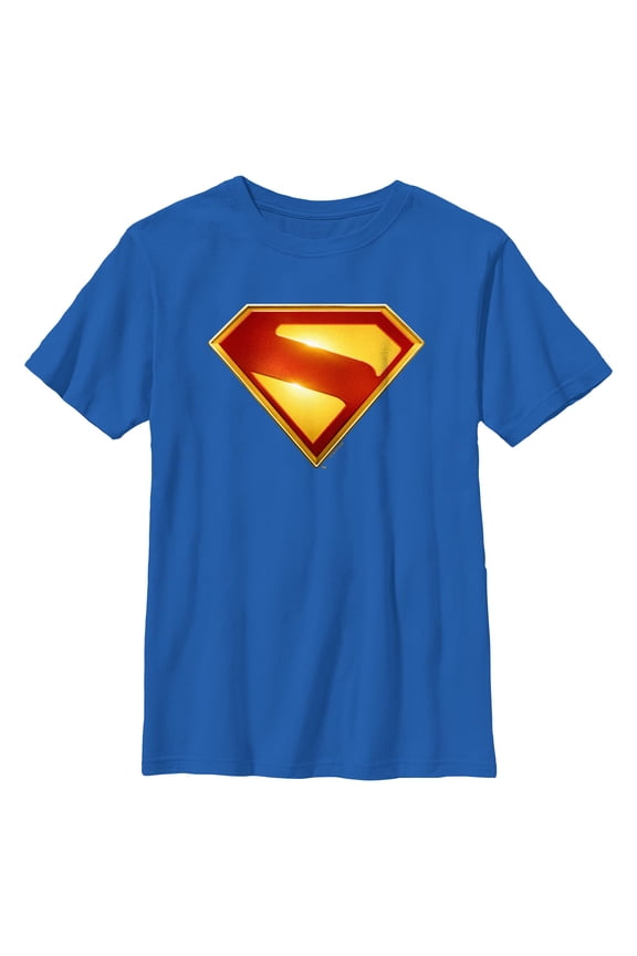 Boys Superman Shiny Logo T Shirt