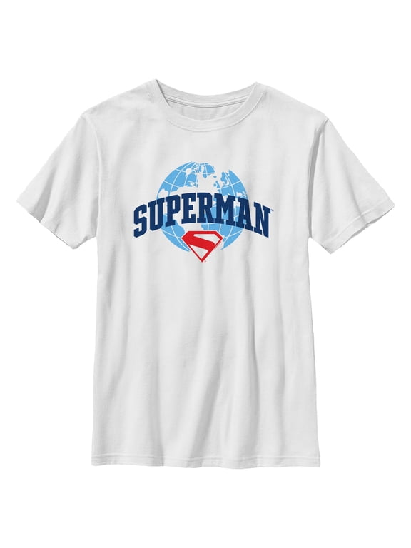 Boys Superman World Logo T Shirt