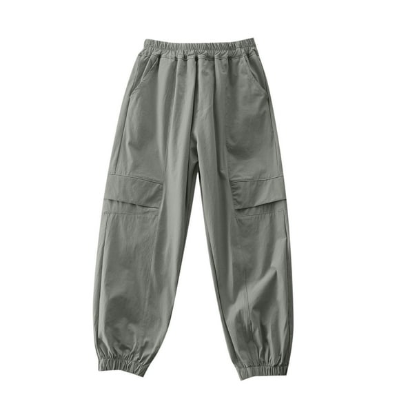 Boys Sweat Pants Size 10-12 Uniform PantsBoy's Summer Loose Thin Pants Elastic Sports Pants Work Pants Mosquito Proof Pants Casual Outerwear Pants Air-Conditioned Pants