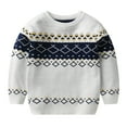 thumbnail image 1 of Boys Sweater Boys Girls Long Sleeve Knit Polyester Base Warm Sweater Comfort Clothes Toddler Sweaters Grey 5 Years-6 Years, 1 of 5