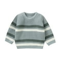 thumbnail image 1 of Boys Sweater Toddler Baby Crewneck Striped Kids Pullover Shirt Winter Warm Coat Winter Clothes Knit Sweaters 2-3 Years, 1 of 8
