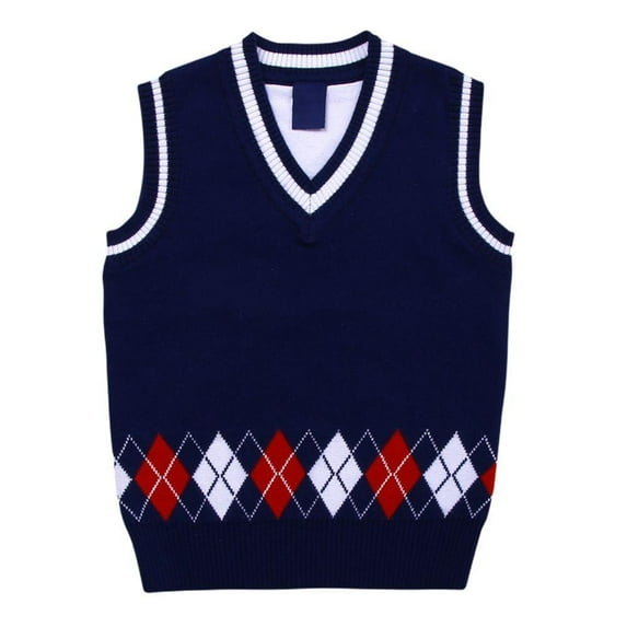 Boys Sweater Vest Casual V Neck Sleeveless Pullover Knit School Waistcoat Uniform Casual Outfits 1-8Y