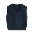 thumbnail image 1 of Boys Sweater Vest Classic V Neck Uniform Pullover Knitwear Tops Sleeveless Knitted Sweaters for Boy Toddler Kids Knit Fall Winter Clothes, 1 of 6
