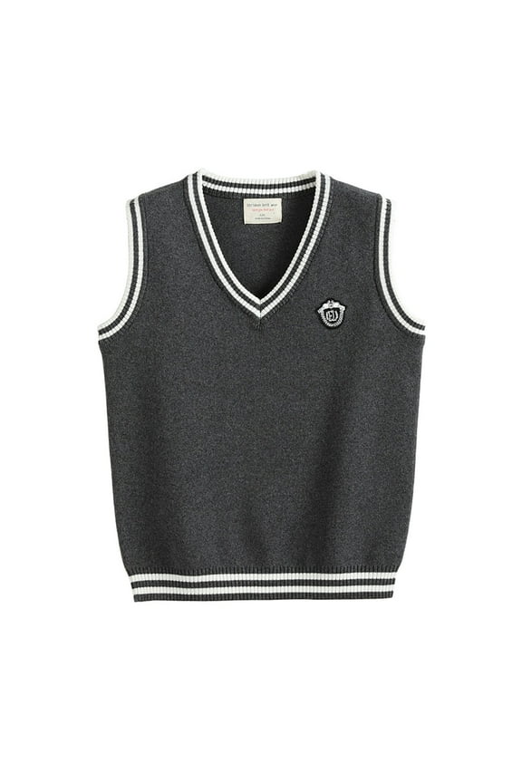 Boys Sweater Vest Unisex Cable Knit 100% Cotton Toddler Uniform Vest for Little Big Childrens Kids Teenage Girls Clothes For Teen Boys