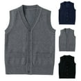 thumbnail image 1 of Boys Sweater Vests 4-18 Boys Sweater Vest Cable Knit V-Neck Knitted Uniform Toddler Kids Girls Clothes Dress Vests Uniform Sweater Boys, 1 of 4