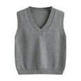 thumbnail image 1 of Boys Sweaters 10-12 Kids Boys Girls Sleeveless Sweater V Neck Pullover Soft Stretchy Vest Stylish Comfortable Knitted Tops for Toddler Children, 1 of 5