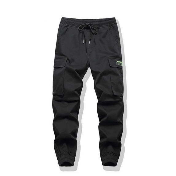 Boys Sweatpants 13-14 Years Back to School Pants for Boys Months Boys' Cargo Pants Lightweight Black Long Pants for Spring and Summer Outdoor Drawstring Waist Pants for Children 7 16 Years Old