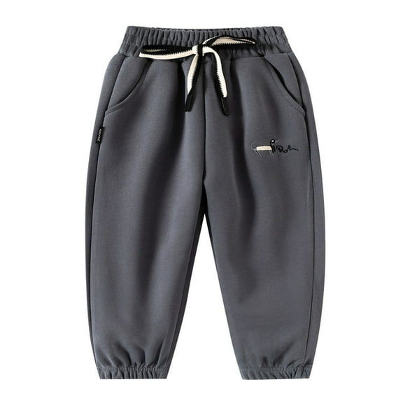Boys Sweatpants 4-5Years Back to School Boys Dress Pants Slim fit White Boys Athletic Pants for Active Kids Comfortable Stretchy Jogger Pants with Elastic Waistband for Daily Wear and Outdoor Play