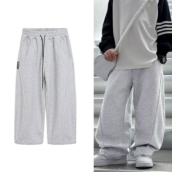 Boys Sweatpants Boys Athletic Pants Casual Pants Elastic Waist Wide Leg Boys Uniform Pants Back To School Outfits Teen Girls Size 14-15Years Pants