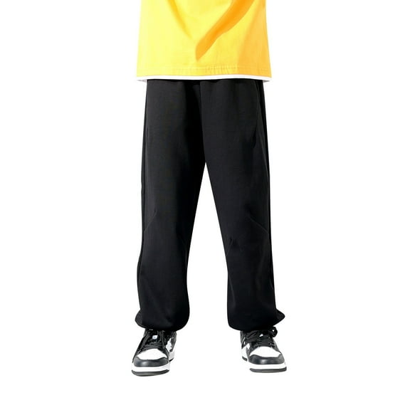Boys Sweatpants Boys' Athletic Pants with Pockets Drawstring Loose Fit Black Sweat Pants Sweatpants Boys 6-8Years