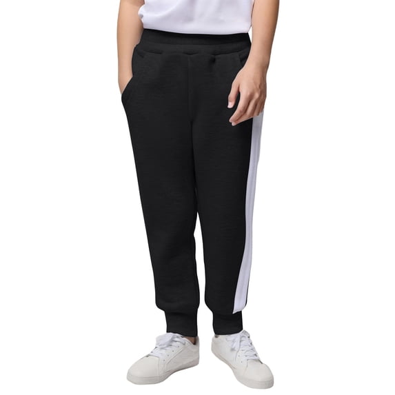 Boys Sweatpants,Boys Elastic Waist Jogger Lined Sweatpants with Pockets for Casual Athletic Wear Fall Winter Pull On Long Pants,Boys Pants,Black,15-16 Years