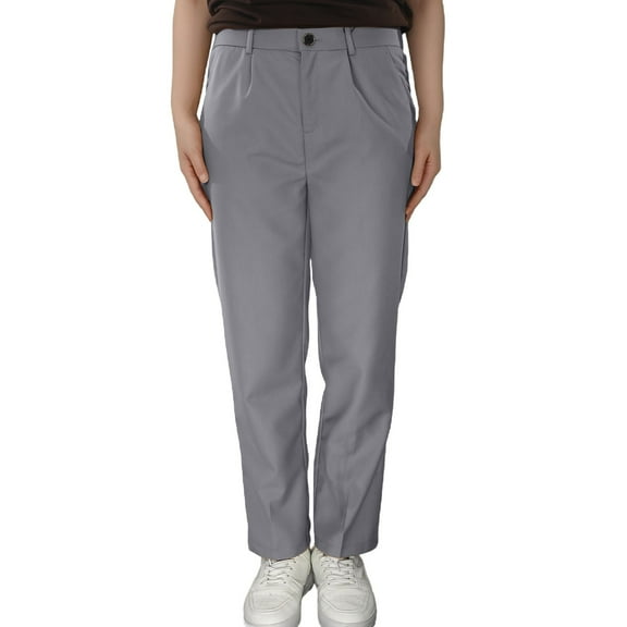 Boys Sweatpants,Boys' Flat Front Dress Pants Adjustable Waist School Outfits Pants,Boys Pants,Grey,3-4 Years