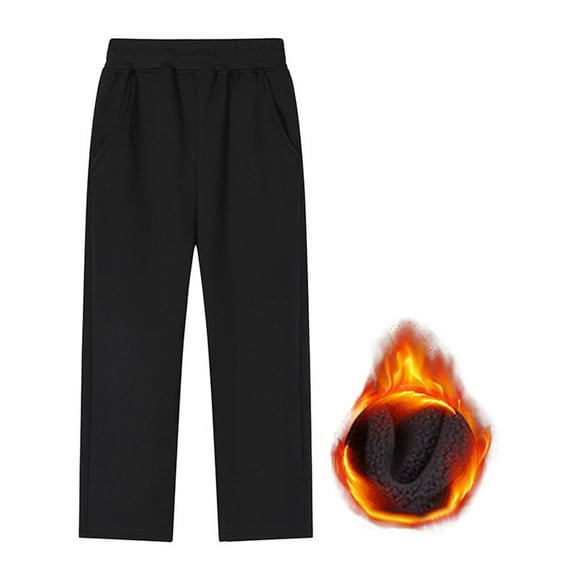 Boys Sweatpants,Boys Girls Full Length Leggings with Soft Stretchy Jogger Sweatpants for Comfortable Play and Casual Wear,Boys Pants,Black,11-12 Years