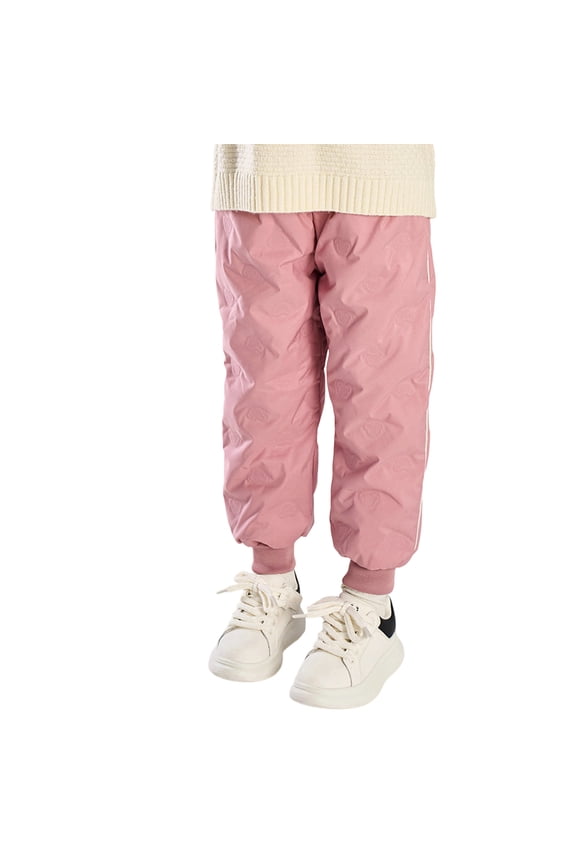 Boys Sweatpants,Boys Insulated Winter Thermal Down Pants For Outdoor Cold Weather Windproof Comfortable Trousers Kids Play,Boys Pants,Pink,1-2 Years