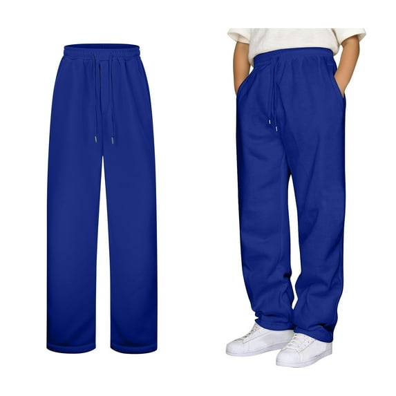Boys Sweatpants Boys Joggers Casual Pants Elastic Waist Wide Leg Boys School Uniform Pants Back To School Outfits for Boys Teen Boys Pants 13-14 Years