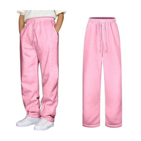 Boys Sweatpants Boys Joggers Casual Pants Elastic Waist Wide Leg Kids Uniforms for Boys Back To School Outfits for Boys Teen Boy Pants 11-12 Years