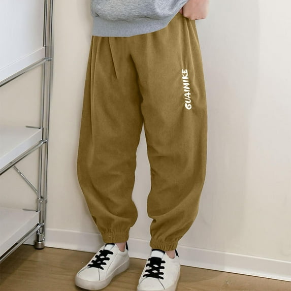 Boys Sweatpants Crotch Parkour Track Tapered Trousers Workout Jogger Cotton Pants