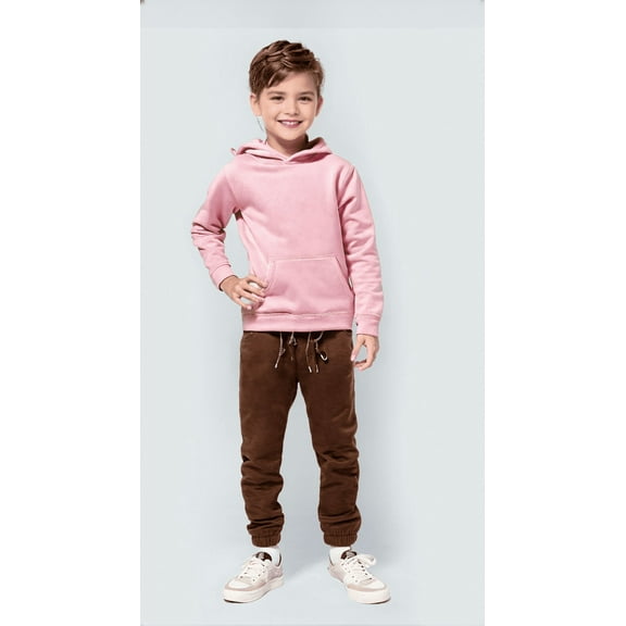 Boys Sweatpants Drawstring Soild Color Print Kids Long Length Girls Trousers with Pockets(100 2-3 Years,Coffee)