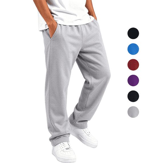 Boys Sweatpants Elastic Waist Loose Open Bottom Workout Joggers Pants Solid Color Casual Athletic Pants with Pockets 2-15 Years