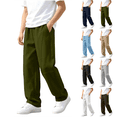 thumbnail image 1 of Boys Sweatpants Elastic Waist Loose Straight Leg Sweat Pants with Pockets Solid Color Casual Workout Joggers Pants 5-15 Years, 1 of 10