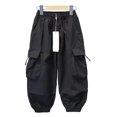 thumbnail image 1 of Boys Sweatpants Fleece Lined Open Bottom Youth Athletic Jogging Track Joggers Pants with Pockets for Kids Black 12 Years, 1 of 6