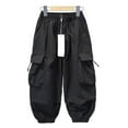 thumbnail image 1 of Boys Sweatpants Fleece Lined Open Bottom Youth Athletic Jogging Track Joggers Pants with Pockets for Kids Black 7 Years, 1 of 6