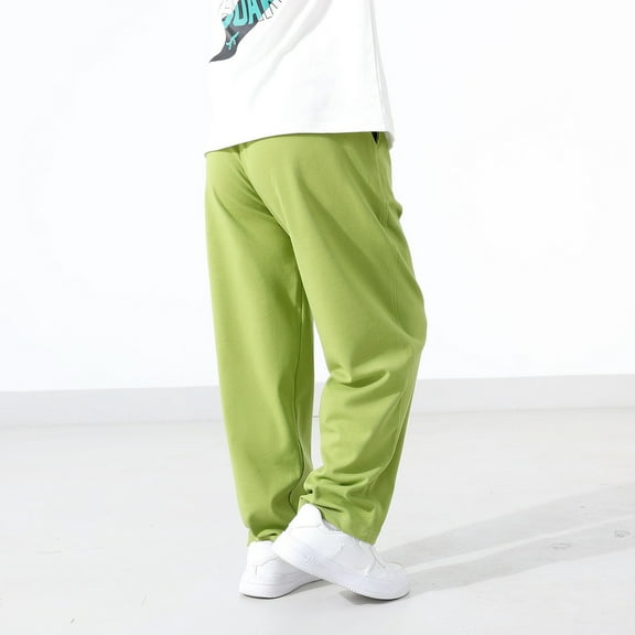 Boys Sweatpants Girls Jogger Pants with Pockets Adjustable Drawstring Pants Boys Green Joggers 10-13 Years Boys Pants