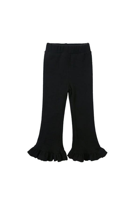 Boys Sweatpants,High Elastic Waist Pants Girls Flare Leg Bell Bottom Trousers for Casual Style,Boys Pants,Black,7-8 Years