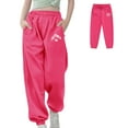 thumbnail image 1 of Boys Sweatpants Jogger Pants for Girls with Pockets Adjustable Drawstring Pants Pink Pants Kids Girls Size 8-9 Years Pants, 1 of 5