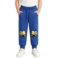 thumbnail image 1 of Boys Sweatpants Joggers Ages 1-8 Years Kids Casual Pants with Pockets Elastic Waist Cartoon Print Trousers, 1 of 8