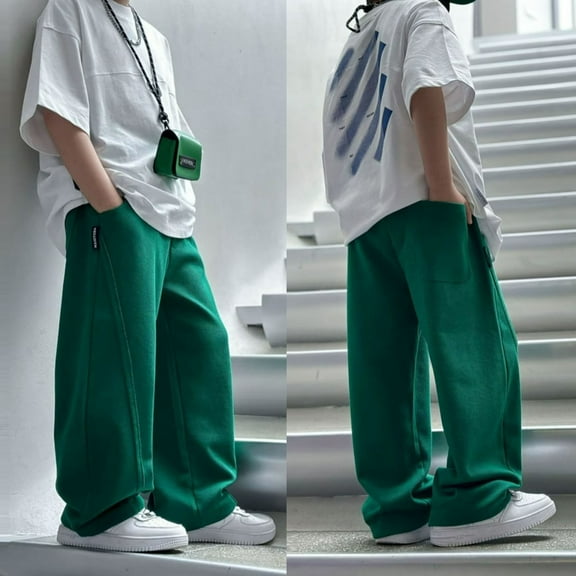 Boys Sweatpants Kids Active Joggers Pants with Pockets Adjustable Drawstring Boy Uniform Pants Back To School Outfits for Boys Kid Boys Pants 8-9 Years