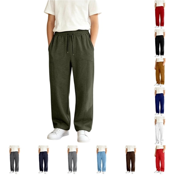 Boys Sweatpants Lightweight Joggers Sweatpants with Drawstring Elastic Waist Boys Summer Pants 13-14 Years