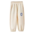 thumbnail image 1 of Boys Sweatpants Plain Drawstring Casual Pull On Jogger Pants For Boys Or Girls Kids Sweat Pants Beige 18-24 Months, 1 of 3