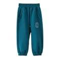 thumbnail image 1 of Boys Sweatpants Plain Drawstring Casual Pull On Jogger Pants For Boys Or Girls Kids Sweat Pants Dark Green 18-24 Months, 1 of 3
