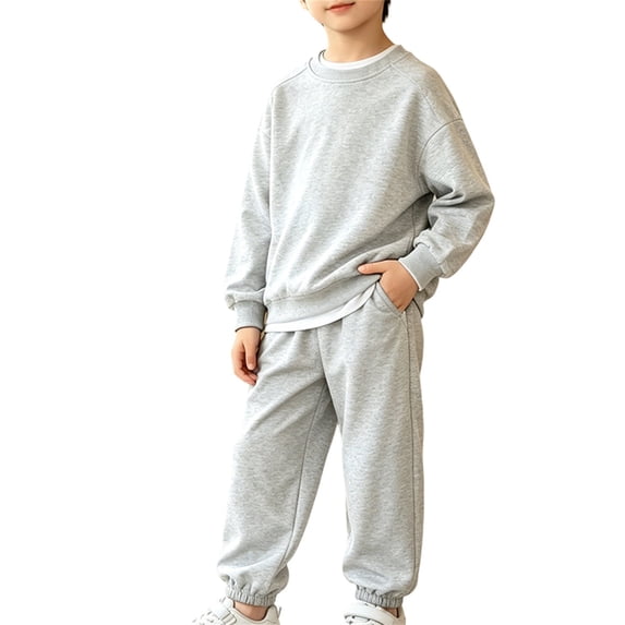 Boys Sweatpants Set 2 Piece Soft Fleece Crewneck Pullover Girls Sweatshirts & Jogger Sweatpants Tracksui𝘁 Kids Activewear Set