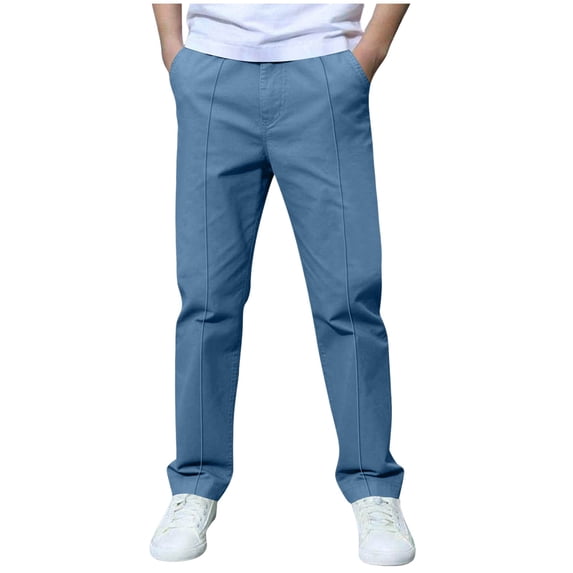 Boys Sweatpants Size 10 Kids Straight Leg Golf Pants Stretchy Casual Elastic Waist School Uniform Pants with Pockets for Boys Girls 5-16 Years
