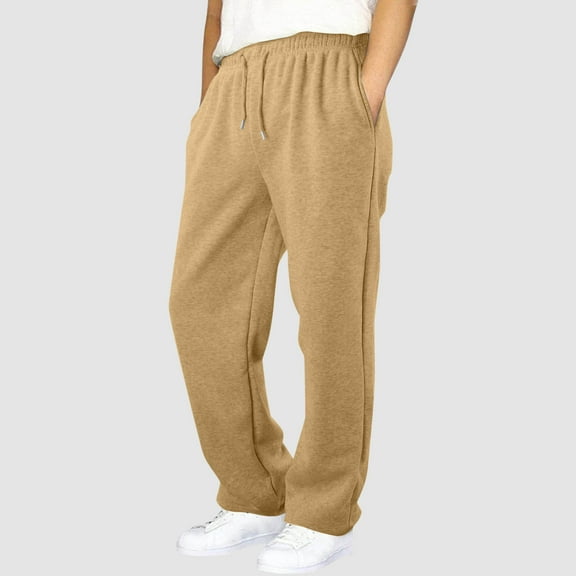 Boys Sweatpants Size 6-7Years, Children's Winter Solid Color Elastic Waist With Side Pockets Slim Sports Fleece Joggers Sweatpants Long Pants for Kids, Sweatpants for Boys, Sweatpants Under $10