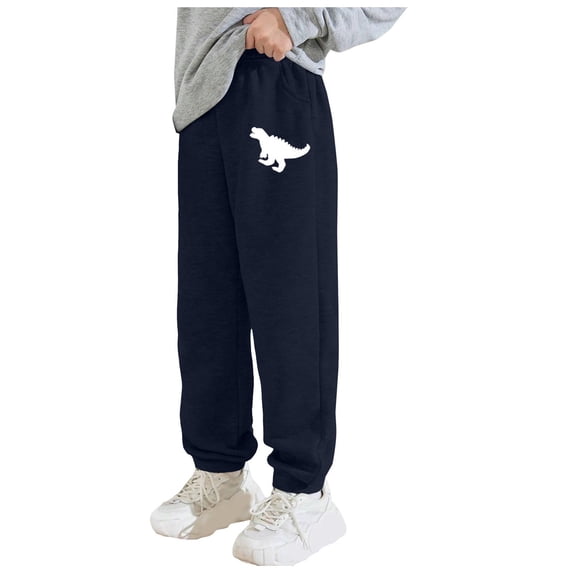 Boys Sweatpants Size 6 Boys Joggers Size 7 Boys' Active Basic Fleece Jogger Pants Kids Casual Pants with Pocket Navy 18-24 Months