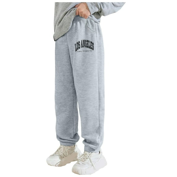 Boys Sweatpants Size 8 Teen Clothing Boys' Open Bottom Fleece-Lined Sweatpants with Pockets Active Fleece Jogger Sweatpants Light Gray 4-5 Years