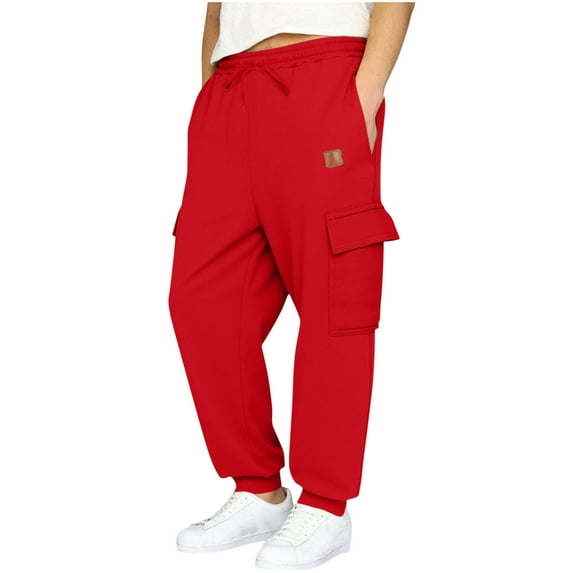 Boys Sweatpants Solid Color Leisure Active Sports Sweat Pants Elastic Waist Joggers with Pockets Boys's Pants Size 4-15