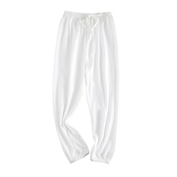 Boys Sweatpants,Solid Elastic Harem Pants Kids Long Bloomers Joggers for Sports Dance,Boys Pants,White,8-9 Years