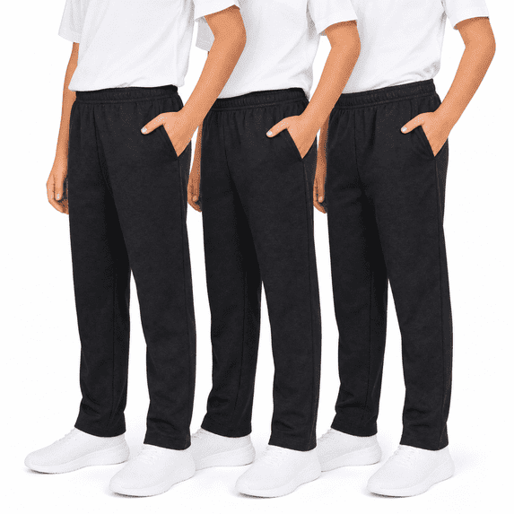 Boys Sweatpants Toddler 3 Pack Straight Leg Jogger Pants with Pockets kids Clothes 2T-16