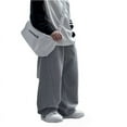 thumbnail image 1 of Boys Sweatpants Wide Leg Baggy Elastic Waist Joggers -Lined Kids Pants Girls Trousers with Pockets(160 12-13 Years,Grey), 1 of 5