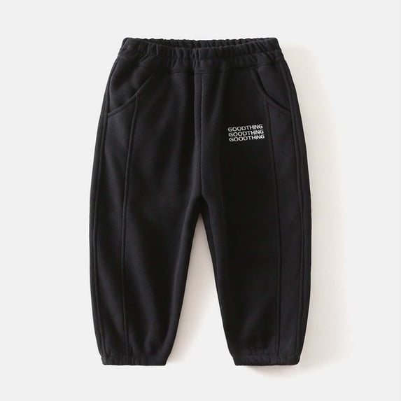 Boys Sweatpants Wide Leg Skater Pants Boys Casual Pants for Teen Boys Summer Clothes for Teens (Black,3-4 Years)