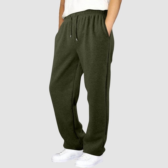 Boys' Sweatpants Winter Fleece Open Bottom Pant Straight Leg Drawstring Joggers Pant Casual Running Athletic Pants with Pockets