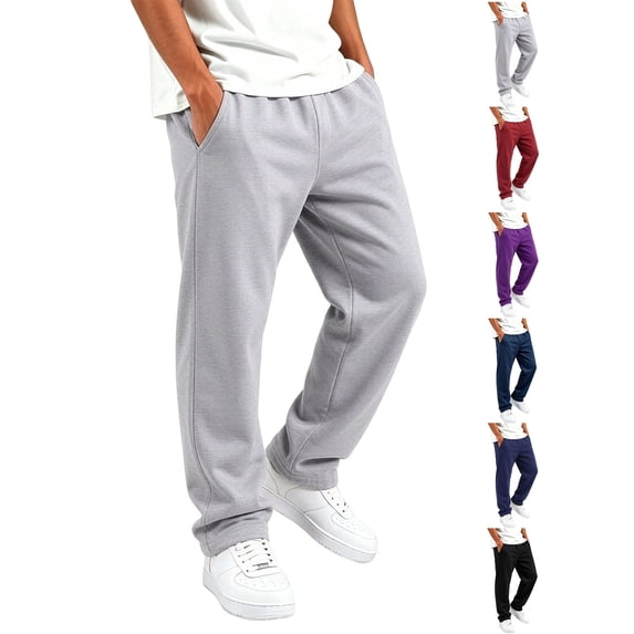 Boys Sweatpants Zaewscy Kids Open Bottom Elastic Waist Loose Casual Workout Pants Side Pockets Gray 12-13Years