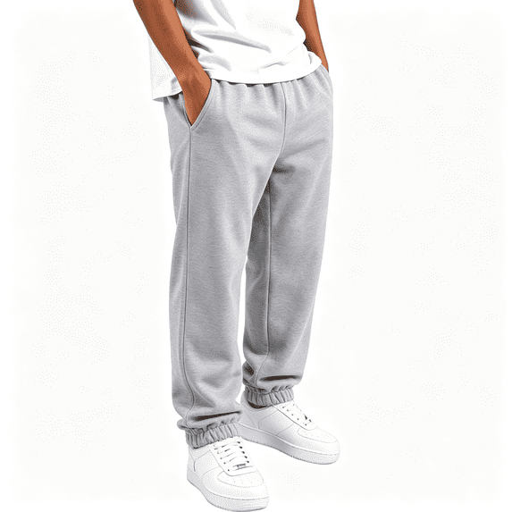 Boys Sweatpants with Pockets Casual Stretch Elastic Waist Relaxed Fit Straight Leg Joggers Gray 3