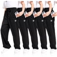 thumbnail image 1 of Boys Sweatpants with Zip Pockets 5Pack Athletic Pants Mesh Joggers for Boys 5-24, 1 of 7