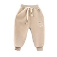 thumbnail image 1 of Boys Sweats Toddler Sweat Pants Kids Boys Girls Toddler Pull-On Fleece Sweatpants Toddlers Active Jogger Pants Basic Track Pants for Child Beige 6-12 Months, 1 of 6